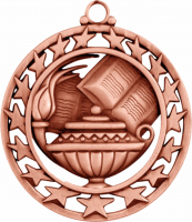 2-1/2" Lamp of Knowledge Bronze Medallion