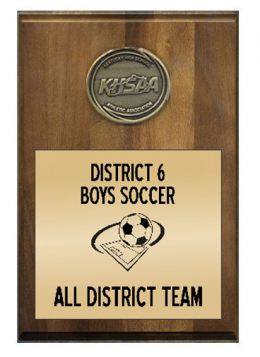 Official KHSAA 4" x 6 Walnut Plaque with Medallion