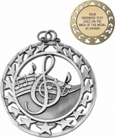 2-1/2" Music Silver Medallion