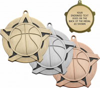 2-1/4" Basketball Super Star Medallion