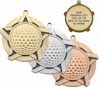 2-1/4" Golf Super Star Medallion