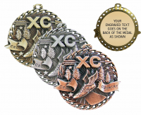 2" Cross Country "Banner Ribbon Burst" Medallion