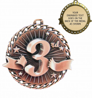 2" 3rd Place "Banner Ribbon Burst" Medallion