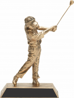 Golfer Male Gold Resin