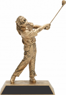 Golfer Female Gold Resin