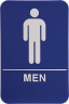 Men's Restroom ADA Blue Plastic Sign - ADA205